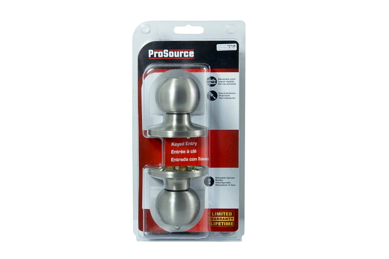 ProSource T3P00V-PS Entry Knob, Stainless Steel, KW1, KA3 Keyway, 3 Grade, Pack of 3