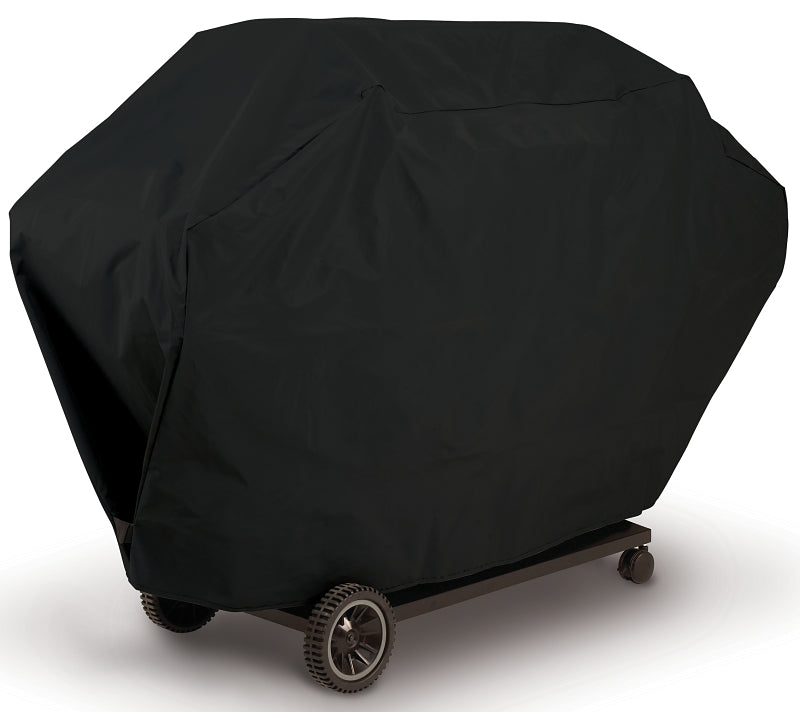 GrillPro 50360 Deluxe BBQ Grill Cover, 60 in W, 24 in D, 40 in H, PEVA/Polyester/PVC, Black