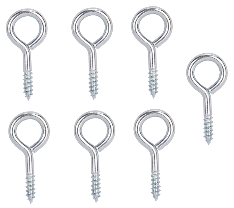 ProSource LR-206-PS Screw Eye, 3.3 mm Dia Wire, 4 mm Thread, 15/32 in L Thread, 1-3/8 in OAL, 57 lb Working Load, Steel