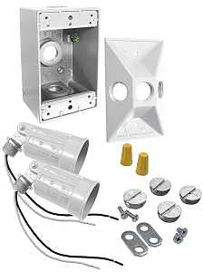 Hubbell 5818-6 Flood Light Kit, 3.336 in L x 10 in W x 4.594 in H Dimensions, White Fixture