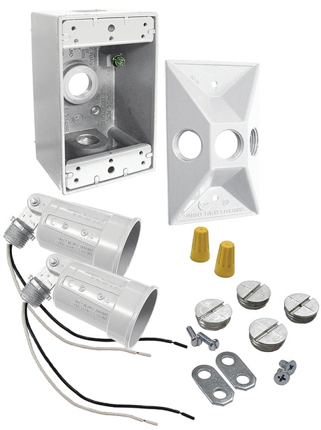 Hubbell 5818-6 Flood Light Kit, 3.336 in L x 10 in W x 4.594 in H Dimensions, White Fixture