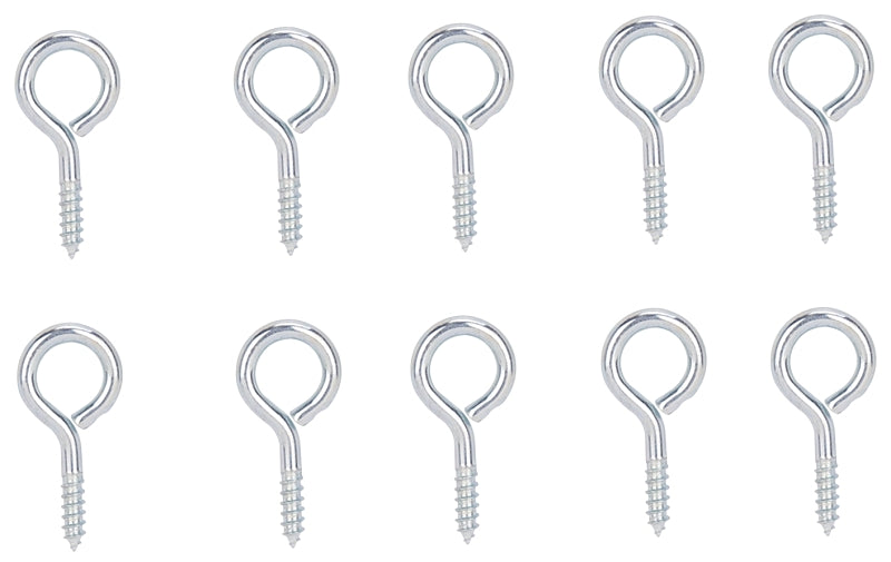 ProSource LR-209-PS Screw Eye, 2.5 mm Dia Wire, 3.2 mm Thread, 25/64 in L Thread, 1-3/16 in OAL, Steel, Zinc