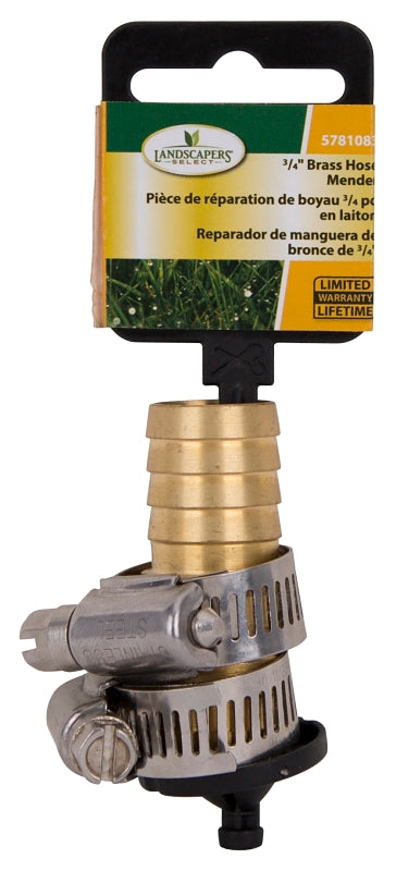 Landscapers Select GB-9411-3/4 Hose Mender, 3/4 in, Male, Brass, Brass and Silver