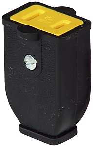 Eaton Wiring Devices SA155 Electrical Connector, Polarized, Spring Action, 21/64 in, 2-Pole, 15 A, 125 V, Black