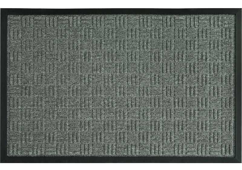 Fanmats 58777 Door Mat, 36 in L, 24 in W, Parquet Pattern, Gray