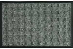 Fanmats 58775 Floor Mat, 30 in L, 18 in W, Parquet Pattern, Olefin Surface, Gray