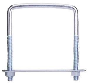ProSource LR356 U-Bolt, 3/8 in Thread, 3 in L Thread, Steel, Zinc, Pack of 10