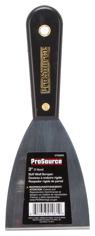 ProSource 01061 Wall Scraper, 3 in W Blade, Full Tang Blade, HCS Blade, Nylon Handle, Comfort Grip Handle, 7-7/8 in OAL