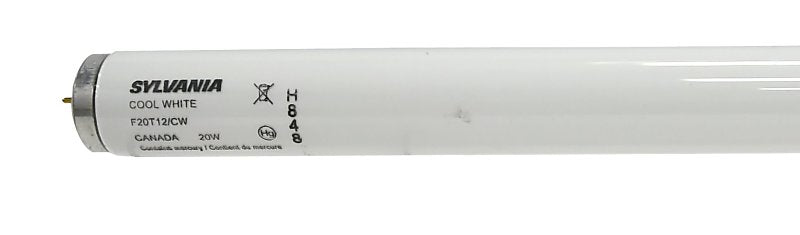 Sylvania 22015 Fluorescent Bulb, 20 W, T12 Lamp, Medium Lamp Base, 1044 Lumens, 4200 K Color Temp, Cool White, Pack of 6
