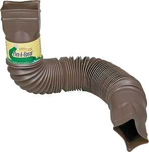 Amerimax Flex-A-Spout Series 85019 Downspout Extension, 22 to 55 in L Extended, Steel, Brown