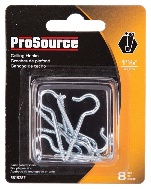 ProSource LR-316-PS Ceiling Hook, 10 lb Working Load, Steel, Silver, Zinc