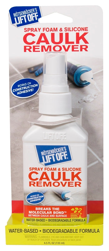 Motsenbocker's Lift Off 411-45 Foam and Caulk Remover, Liquid, Mild, Clear, 4.5 oz, Bottle