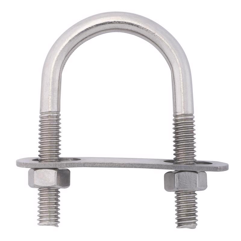 Hampton 5/16 in. X 1-3/8 in. W X 2-1/2 in. L Coarse Zinc-Plated Stainless Steel U-Bolt, Pack of 5