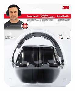 3M 7100117617 Folding Ear Muffs, 25 dB NRR, Black, Plastic
