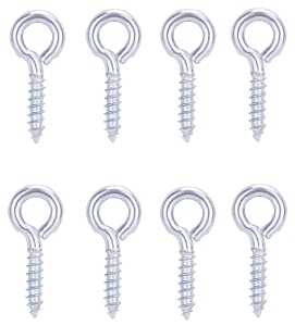 ProSource LR-225-PS Screw Eye, 3.3 mm Dia Wire, 4.3 mm Thread, 19/32 in L Thread, 1-3/16 in OAL, 57 lb Working Load