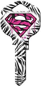 Hy-Ko 15005KW1-SG1 Key Blank, Supergirl, Solid Brass, Painted, For: Kwikset KW1, Titan KW10 Keyways, Pack of 5