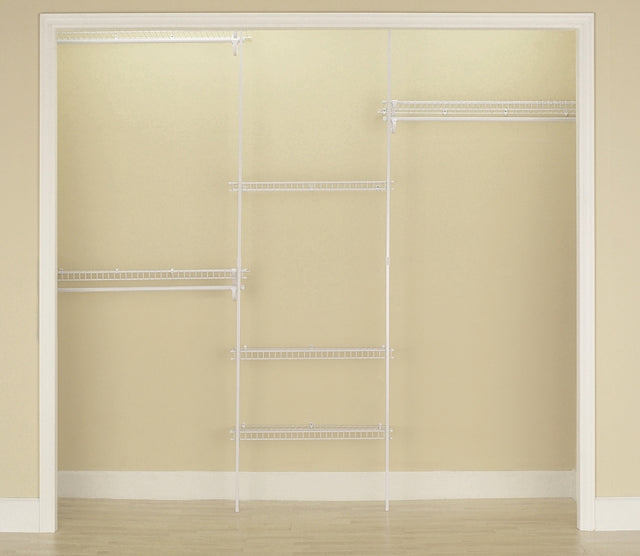 ClosetMaid 5636 Series Closet Organizer Kit, 96 in W x 13 in D x 70 in H Dimensions, Steel, White, Vinyl Coated