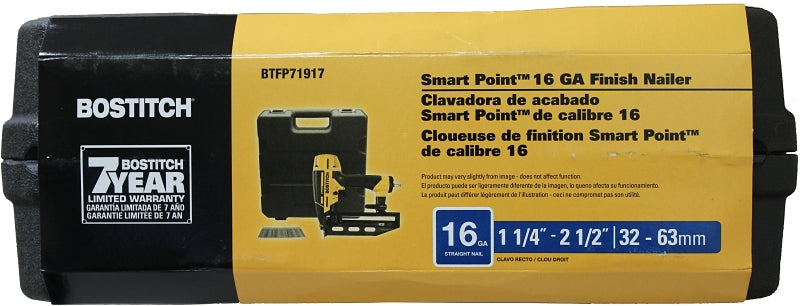Bostitch BTFP71917 Finish Nailer Kit, 100 Magazine, Glue Collation, 2-1/2 in Fastener