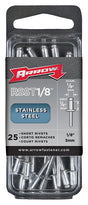 Arrow RSST1/8 Pop Rivet, Short, 1/8 in Grip, 1/8 in L, Stainless Steel