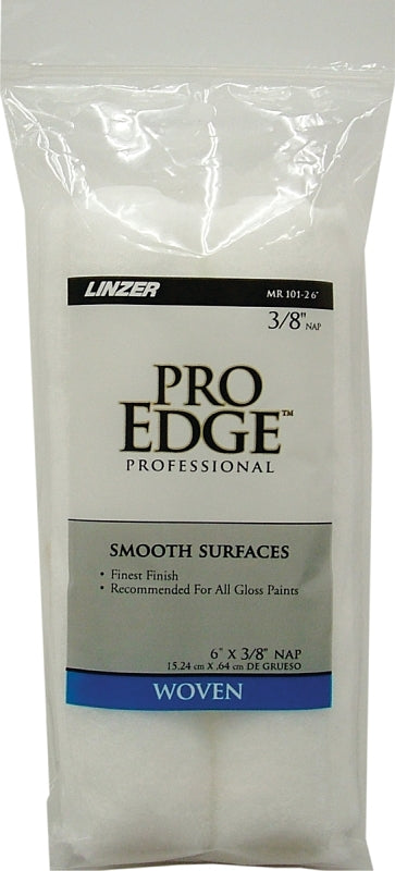 Linzer MR 101-2 6IN Roller Cover, White, 3/8 in Thick Nap, 6 in L, Woven Fabric Cover, 6/PK, Pack of 6