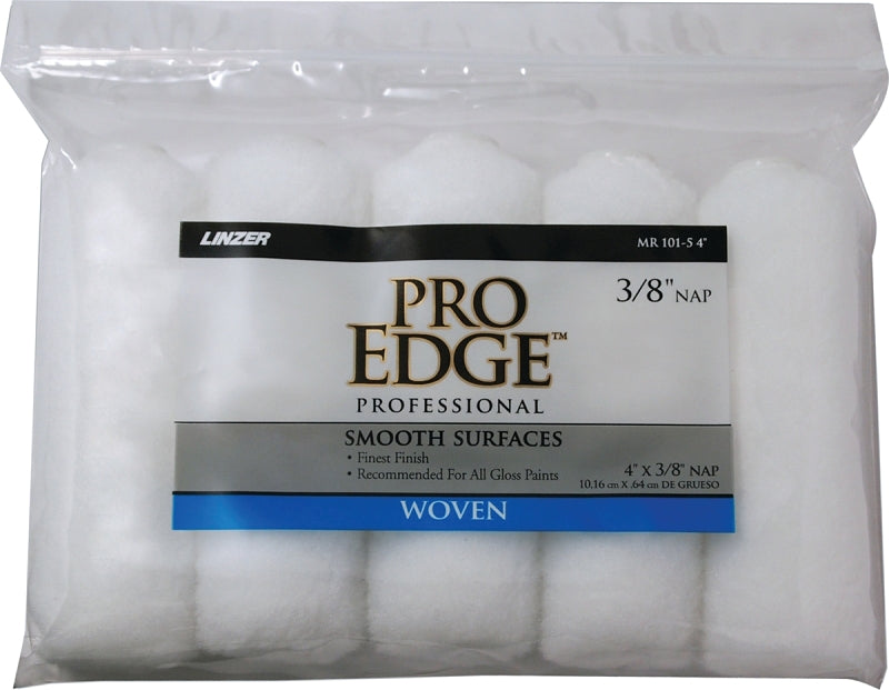 Linzer MR 101-5 4IN Roller Cover, White, 3/8 in Thick Nap, 4 in L, Woven Fabric Cover, 6/PK, Pack of 6