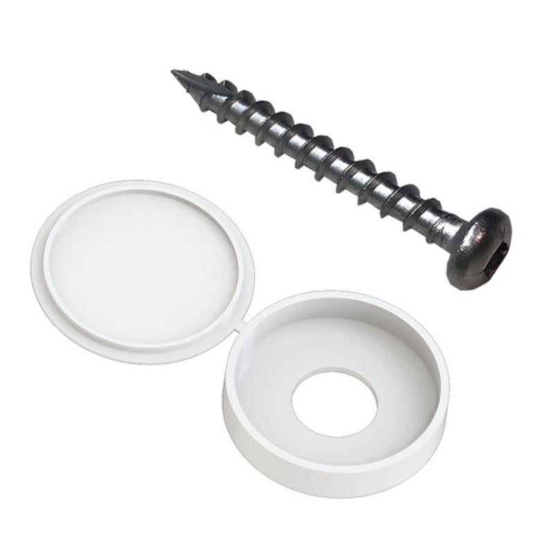 Barrette Outdoor Living No. 8 X 1.5 in. L Square White Coarse Screen Panel Fastener Kit 12 pk