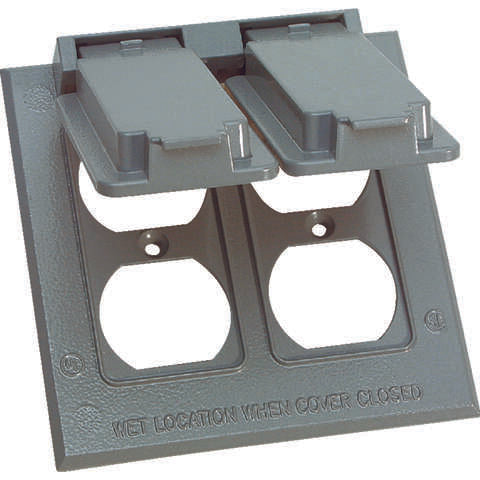 Sigma Engineered Solutions Square Die-Cast Metal 2 gang 4.54 in. H X 4.54 in. W Duplex Box Cover