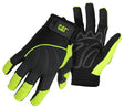 Cat CAT012224-L Mechanic Gloves, Men's, L, Adjustable Wrist Cuff, Synthetic Leather, Green