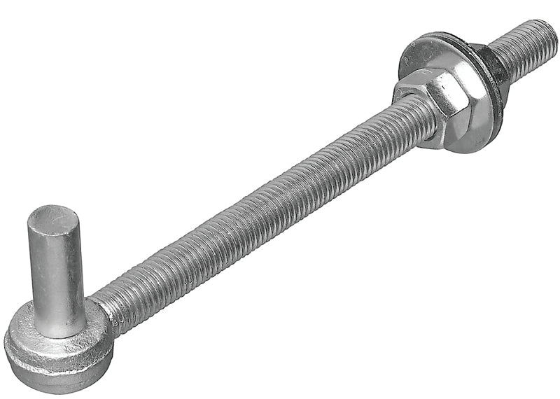 National Hardware N130-674 Series Full Threaded Bolt Hook, 0.68 in Dia, 12 in L, Steel, Zinc-Plated