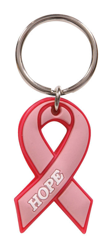 HILLMAN Breast Cancer Awareness Plastic Pink Keychain, Pack of 3