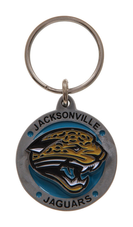 HILLMAN NFL Tempered Steel Brown Split Ring Keychain, Pack of 3