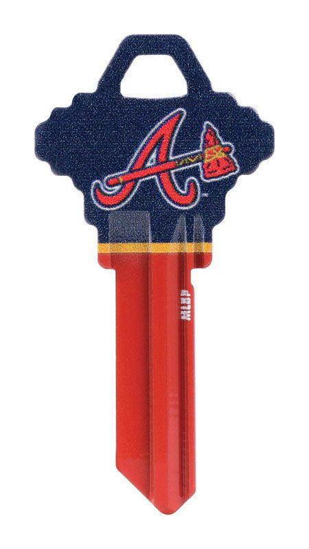 HILLMAN MLB Altanta Braves House/Office Key Blank 68 SC1 Single For Schlage Locks, Pack of 6