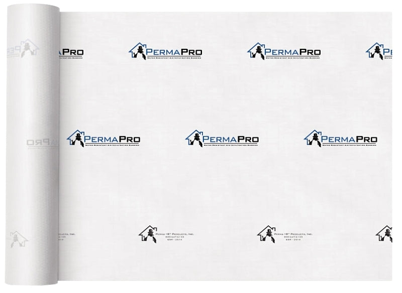 PermaPro 09100 House Wrap, 100 ft L, 9 ft W, Polypropylene, Translucent