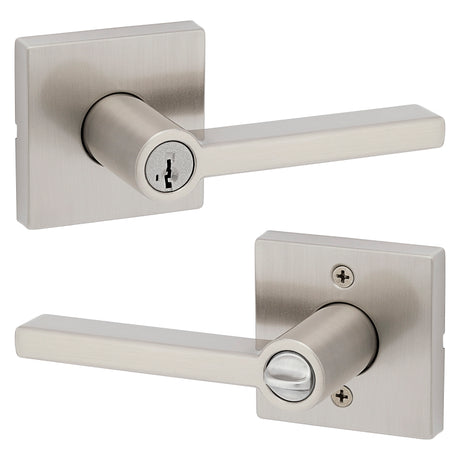 Kwikset 740HFL SQT 15 Entry Lever, Satin Nickel, Metal, Re-Key Technology: SmartKey, Left, Reversible, Right Hand