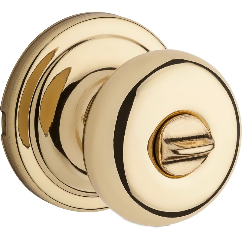 Kwikset Signature Series 730H 3 6AL RCS Privacy Lockset, 2-3/8 in Dia Knob, Hancock, Mushroom Design, Polished Brass