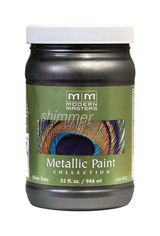 Modern Masters Shimmer Satin Steel Gray Metallic Paint 1 qt, Pack of 4