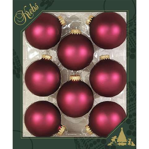 Christmas By Krebs Garnet Velvet Ball Ornament 2-5/8 in., Pack of 12