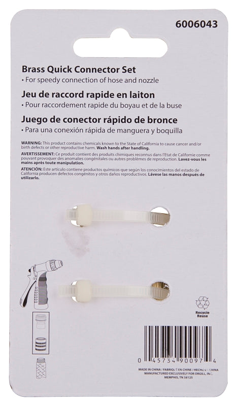 Landscapers Select GB9615 Hose Connector, 3/4 in, Male and Female, Brass, Brass