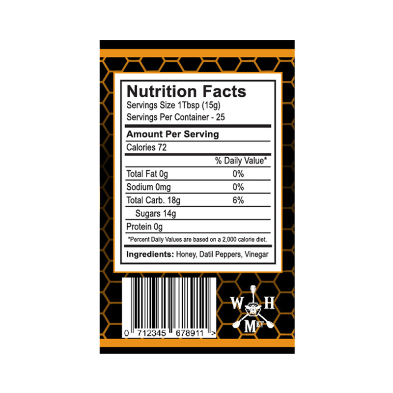 World Honey Market Datil Sting Hottest Chiles Pepper Honey 12 oz Bottle, Pack of 12