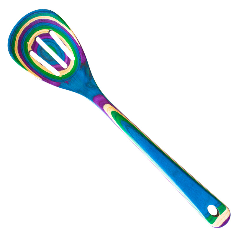 Totally Bamboo Baltique Multicolored Birch Wood Slotted Spoon, Pack of 12