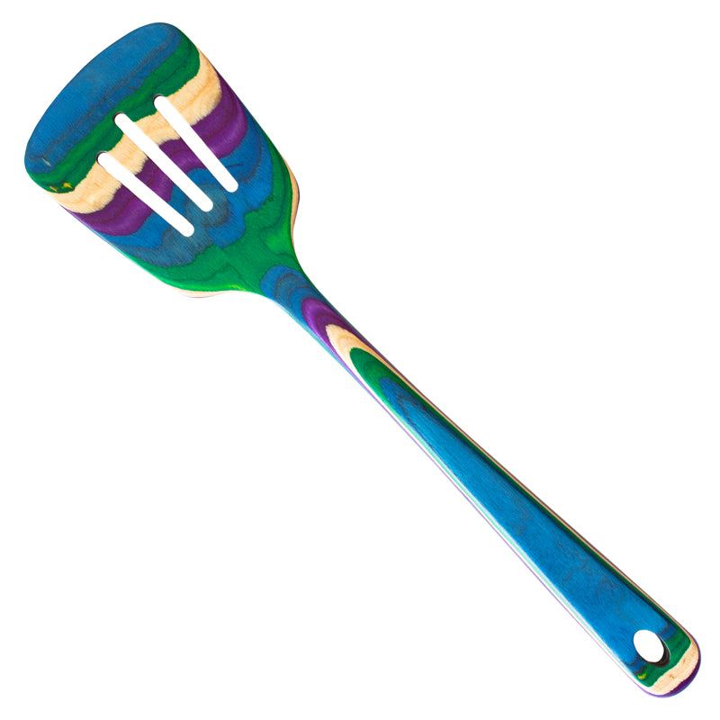 Totally Bamboo Baltique Multicolored Birch Wood Slotted Spatula, Pack of 12