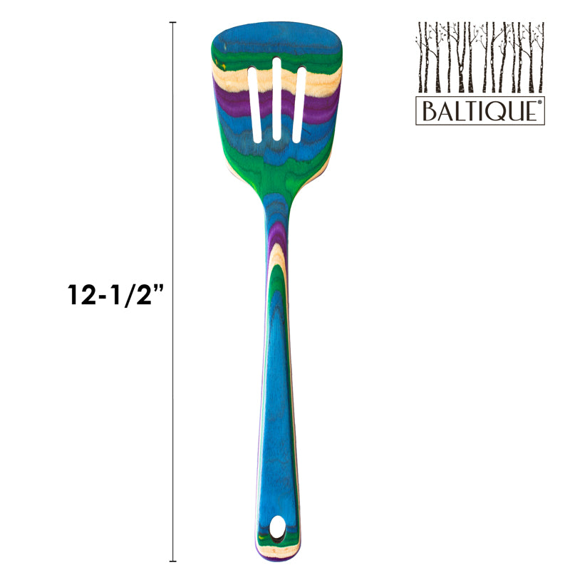 Totally Bamboo Baltique Multicolored Birch Wood Slotted Spatula, Pack of 12
