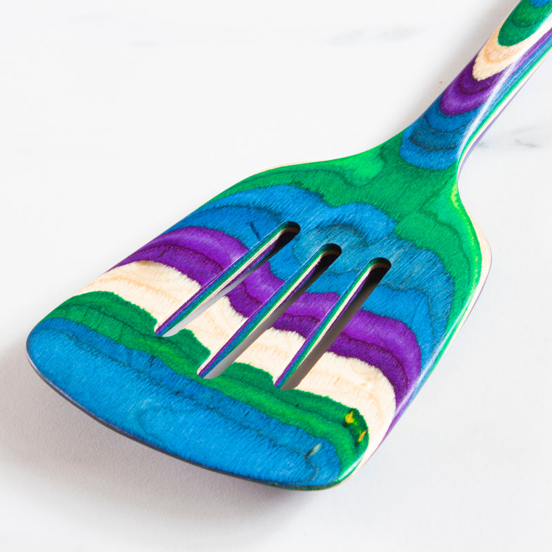 Totally Bamboo Baltique Multicolored Birch Wood Slotted Spatula, Pack of 12