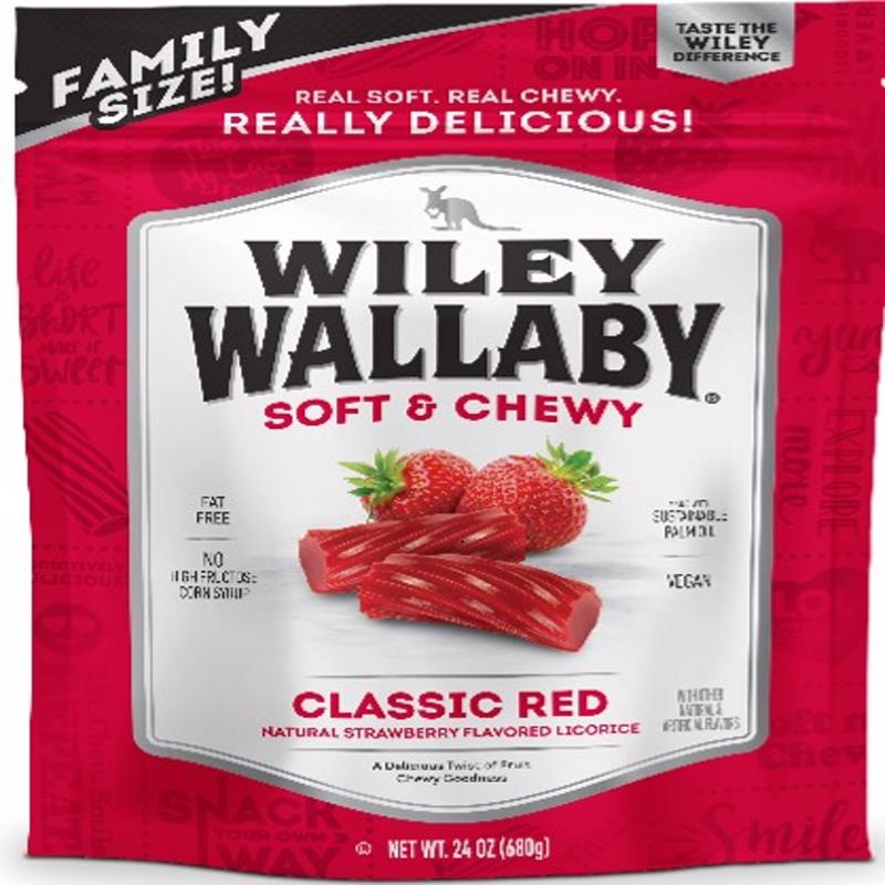 Wiley Wallaby Classic Red Strawberry Licorice Chewy Candy 24 oz, Pack of 10
