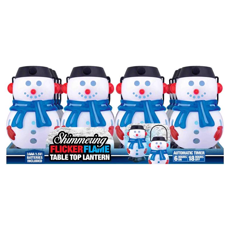 Shawshank LEDz Magic Seasons Snowman Flicker Flame Tabletop Lantern 1 pk, Pack of 12