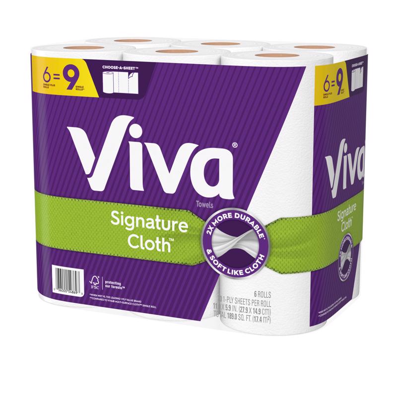 Viva Signature Cloth Paper Towels 70 sheet 1 ply 6 pk, Pack of 4