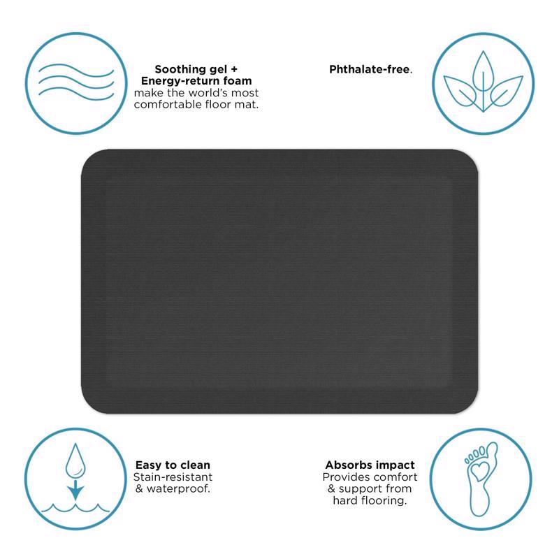 Gel Pro 20 in. W X 30 in. L Charcoal Polyurethane Foam Anti-Fatigue Mat