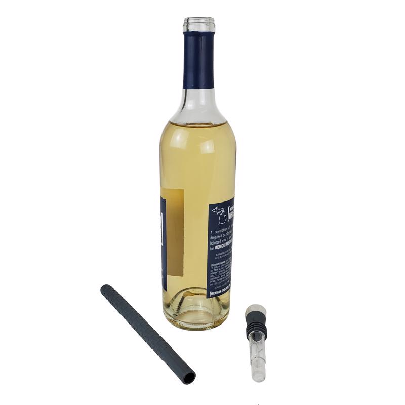 BarY3 Black/Clear Silicone Wine Chill Stick and Pourer