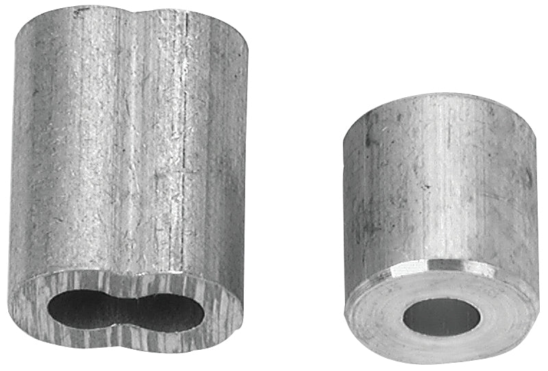 Campbell B7675424 Cable Ferrule and Stop Set, For: 1/8 in Rope, 1/8 in Dia Cable, 3 in L, Aluminum