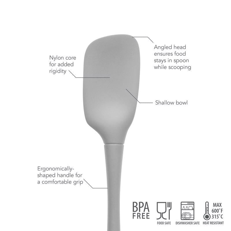 Tovolo Flex-Core Oyster Gray Nylon/Silicone Spoonula, Pack of 6